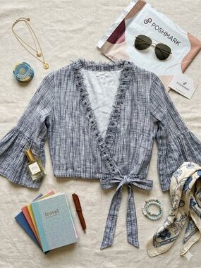 Tularosa Revolve Frayed Grommet Wrap Top